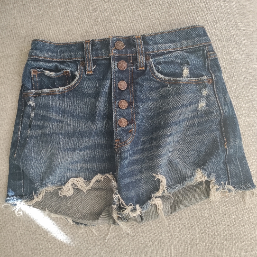 Abercrombie high waisted mom jean shorts